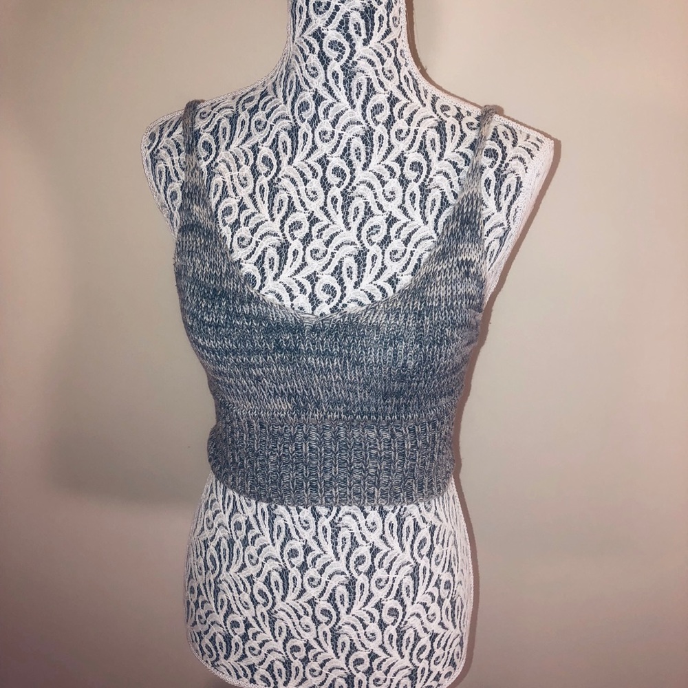 Urban outfitter crop knit grey tank